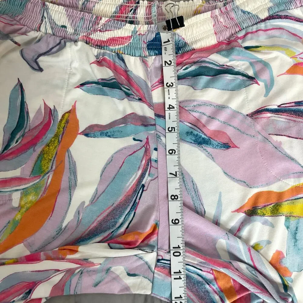 Soma Lounge Pajama Pants Women’s L Soft Stretch Floral Vibrant Multicolor Pastel - Picture 8 of 11